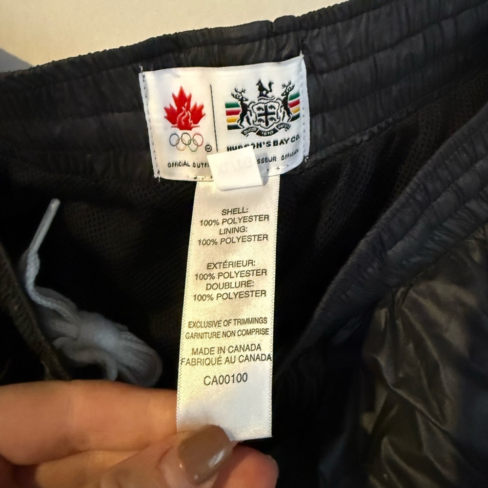 HBC Team Canada Olympic Black Track Joggers Women's XL - Picture 4 of 9